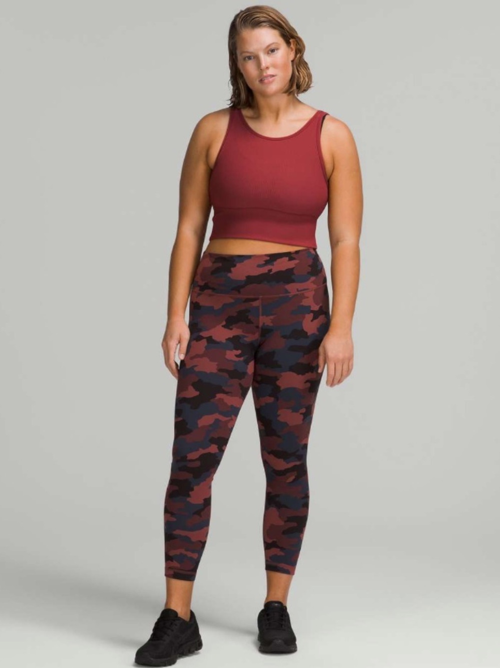 Lululemon Wunder Train High-Rise Tight 25” Heritage 365 Camo Smoky Red Night 4